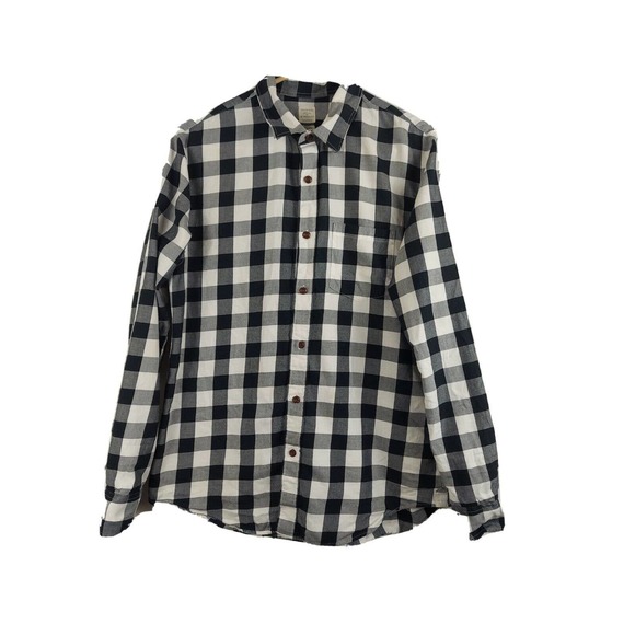Giordano Mens cotton Shirt slim fit plaid Long Sleeve size medium - Picture 1 of 6